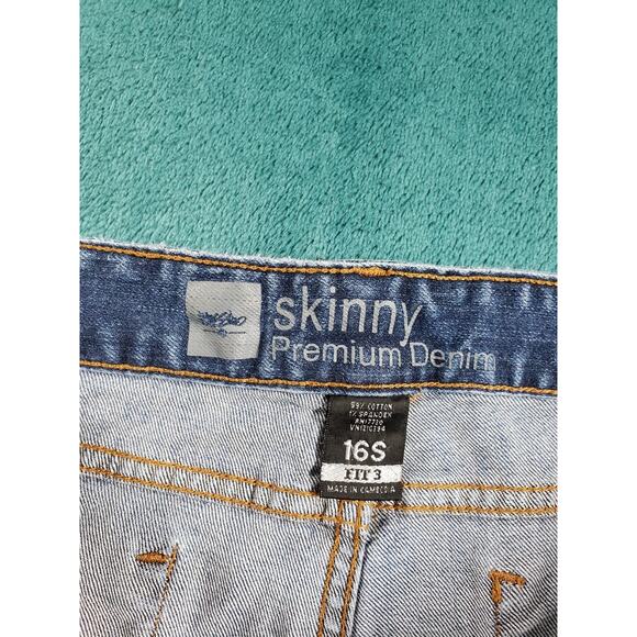 Mossimo Jeans Size 16 Short Womens Blue Stretch Denim Pants Mid Rise Skinny - Picture 3 of 11